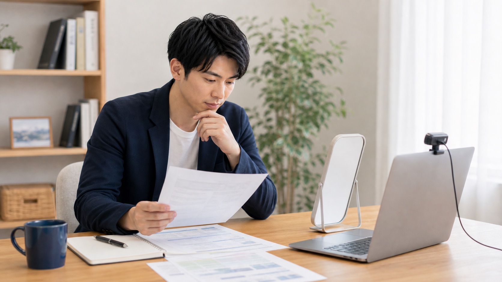 職務経歴書の表現を面接前に確認するイメージ写真