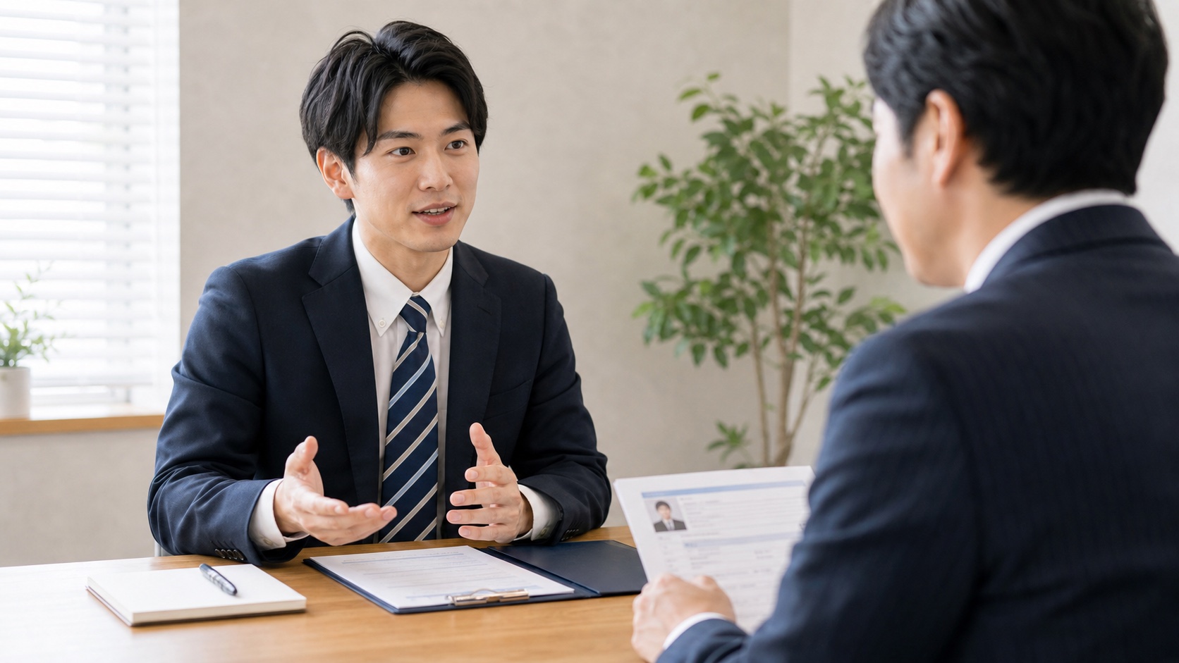 前職の仕事内容を面接で説明するイメージ写真