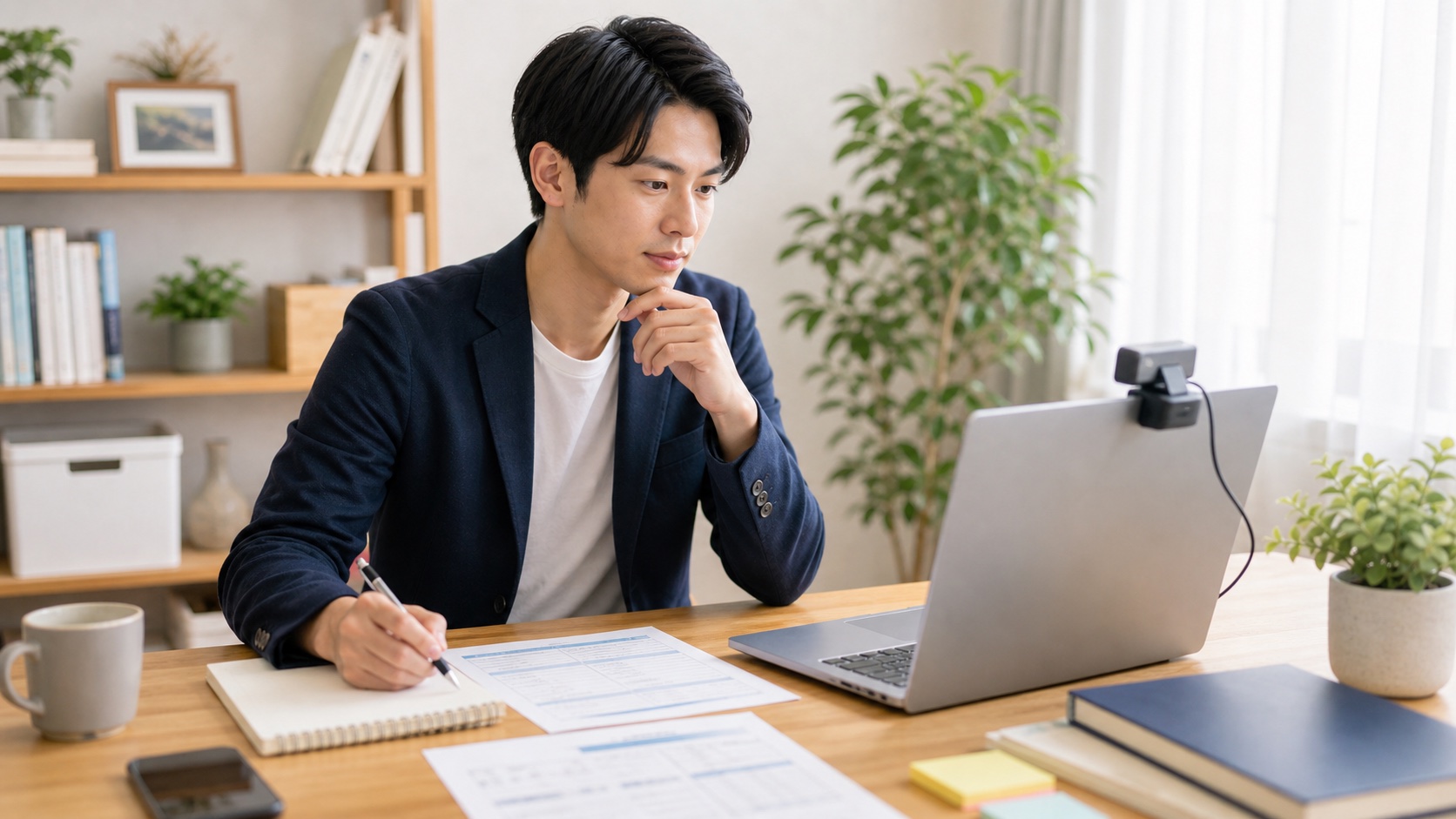 初めての転職面接に向けて準備する若手社会人のイメージ写真