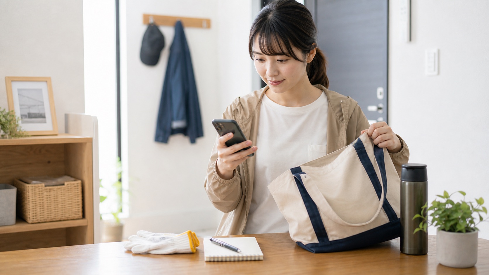 単発バイト応募前に持ち物と勤務条件を確認する人のイメージ写真