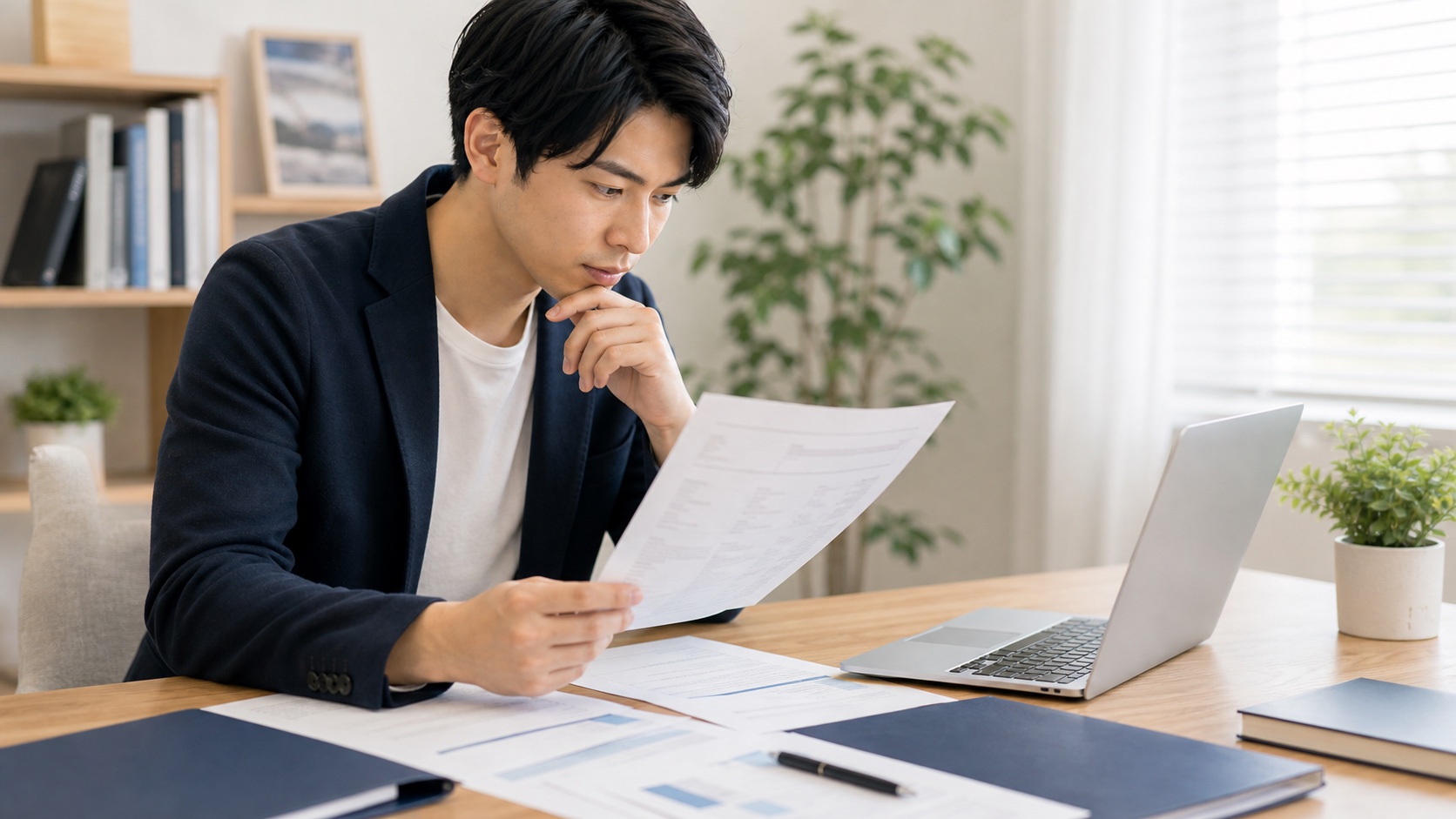 内定後に労働条件通知書を確認するイメージ写真